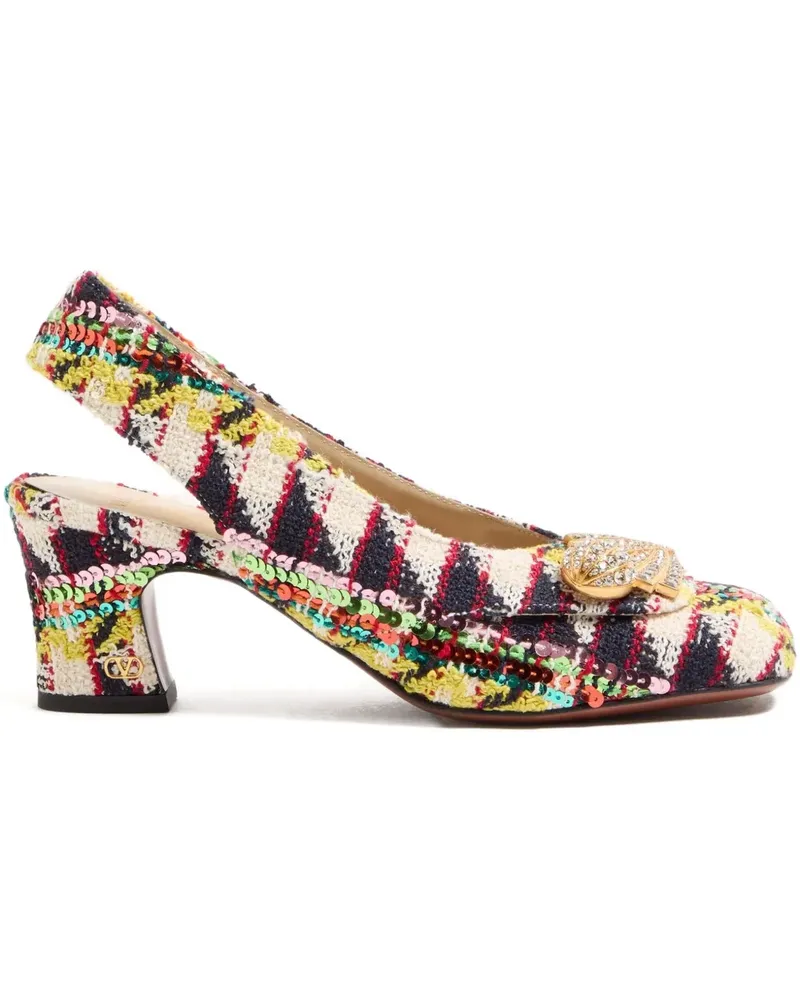 Valentino Garavani Adamantine Pumps mit Pailletten 60mm - Nude Nude