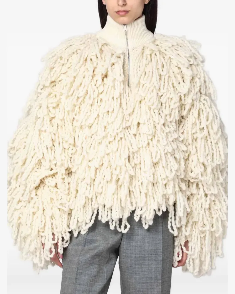 Stella McCartney loop-knit bomber jacket - Nude Nude