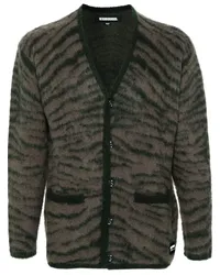 Neighborhood Cardigan mit Tiger-Print Grün