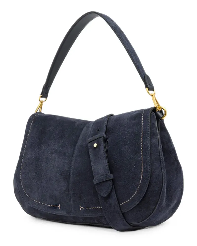Gianni Chiarini large Helena Round calf-suede tote bag - Blau Blau