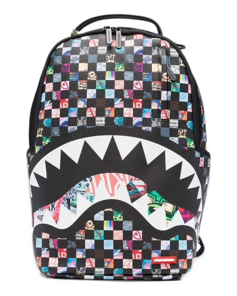 Sprayground Sharkverse Universe checkered backpack - Schwarz Schwarz