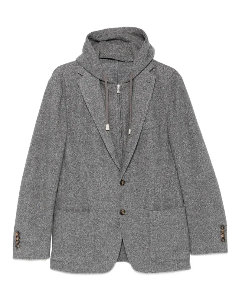 Eleventy Jacke mit Kapuze - Grau Grau