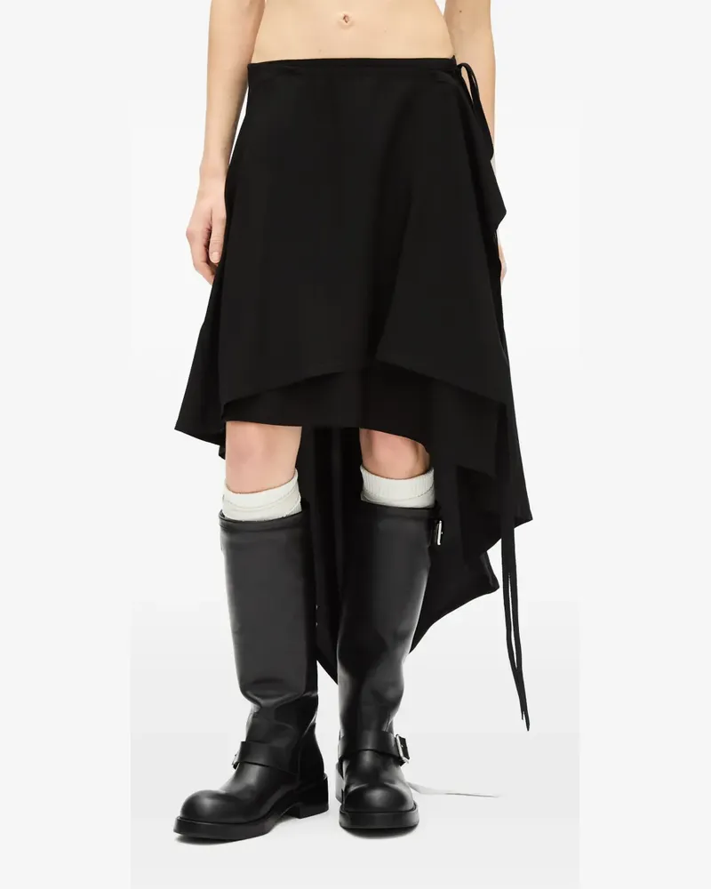 Ann Demeulemeester Rock im Layering-Look - Schwarz Schwarz