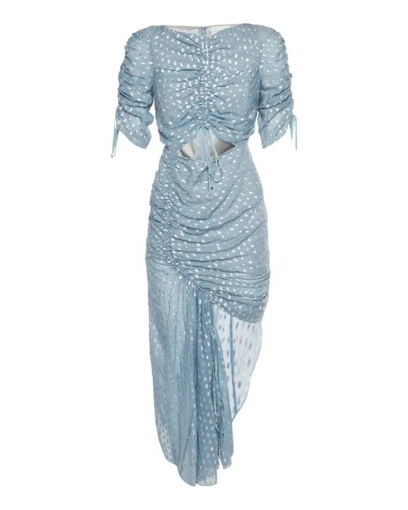 FourTwoFour on Fairfax gathered cut-out midi dress - Blau Blau