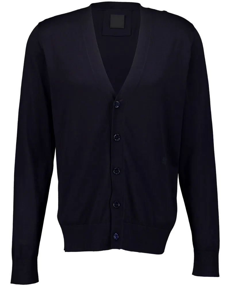 Givenchy Fein gestrickter Cardigan mit V-Ausschnitt - Blau Blau