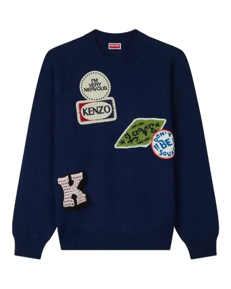 Kenzo Sweatshirt mit Applikation - Blau Blau