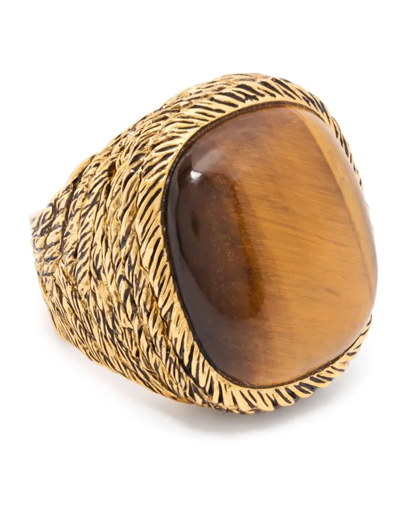 Aurélie Bidermann Miki tiger eye ring - Gold Gold