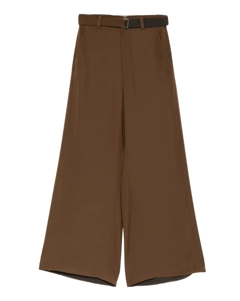 Sacai Wide-Leg-Hose mit Gürtel - Braun Braun
