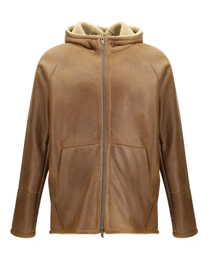 Salvatore Santoro Shearling-Jacke mit Kapuze - Braun Braun