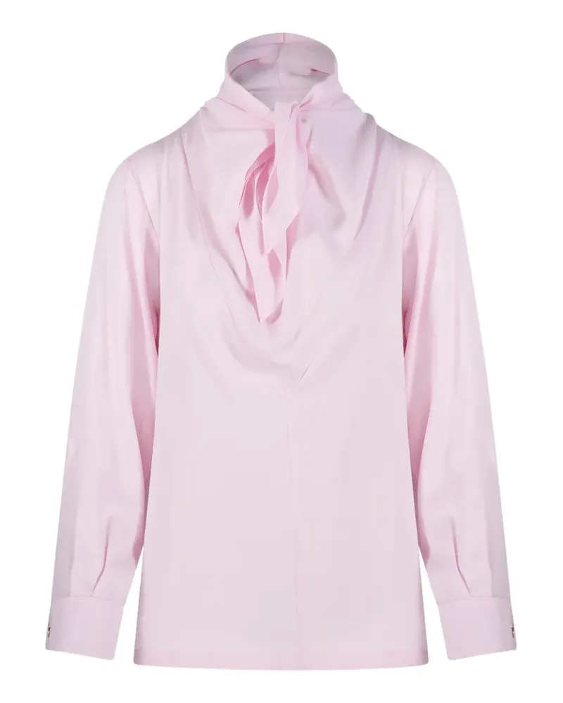 Max Mara Oberteil mit Schleifenkragen - Rosa Rosa