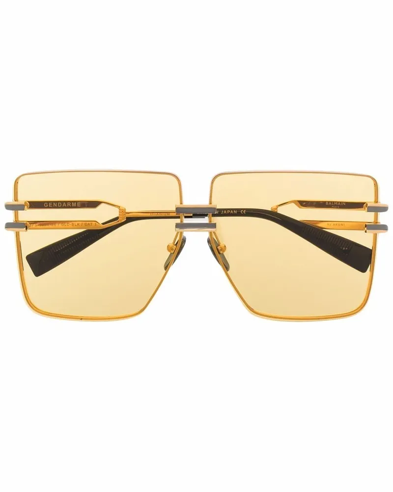 Balmain Sonnenbrille mit Oversized-Gestell Gold