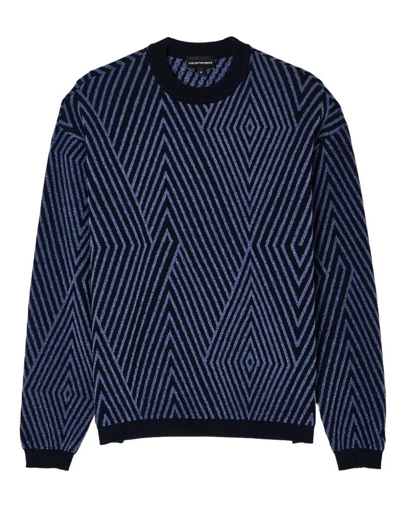 Emporio Armani Pullover mit geometrischem Muster - Blau Blau