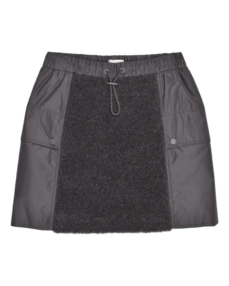Brunello Cucinelli panelled drawstring mini skirt - Grau Grau