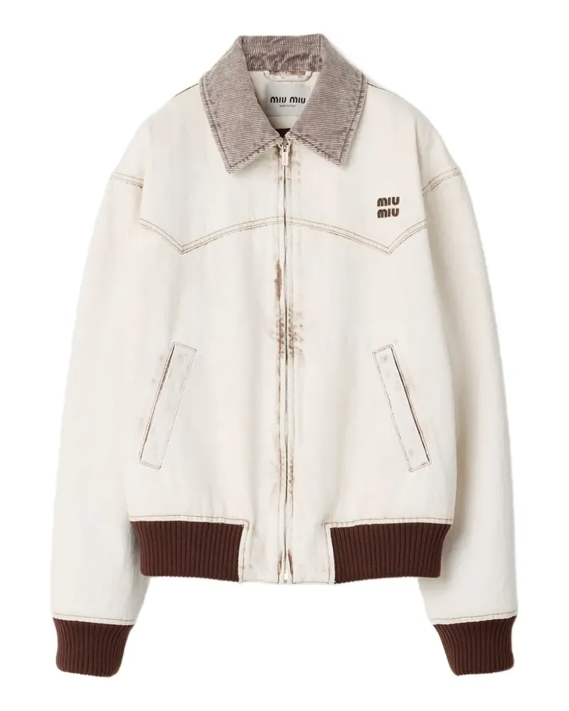 Miu Miu zip-up oversized jacket - Nude Nude
