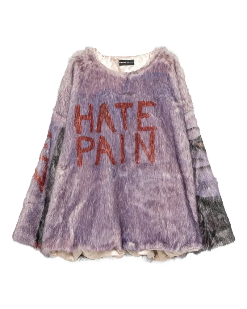 Barbara Bologna Pullover aus Faux Fur mit grafischem Print - Violett Violett