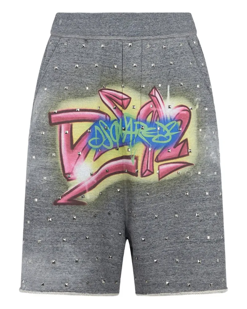 Dsquared2 Rebel Shorts mit Nieten - Grau Grau