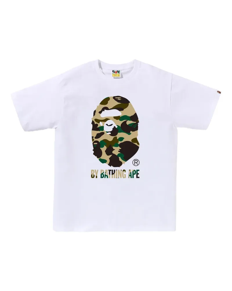 BAPE T-Shirt mit Camouflage-Print - Weiß Weiß