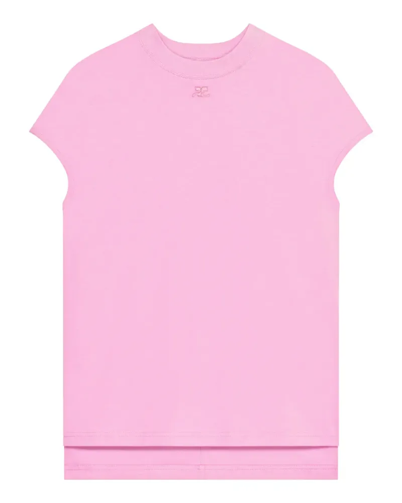 Courrèges T-Shirt mit Logo - Rosa Rosa