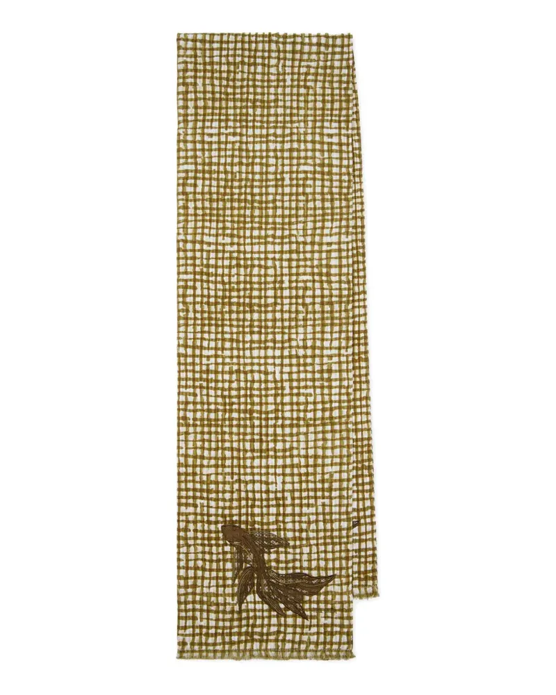 Paul Smith check fish scarf - Weiß Weiß