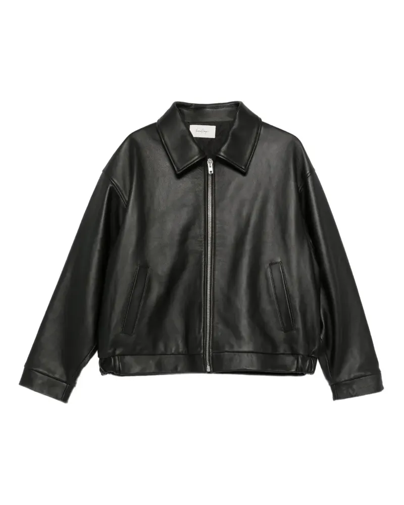 Second/Layer Barras Lederjacke - Schwarz Schwarz