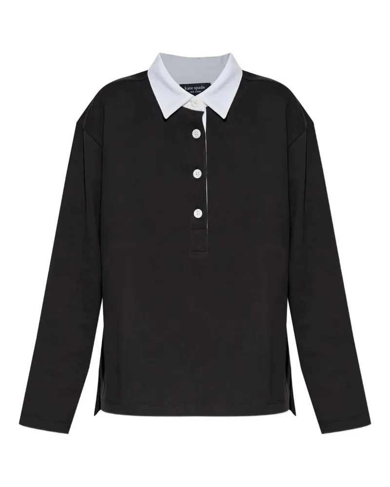 Kate Spade Langärmeliges Rugby-Shirt - Schwarz Schwarz