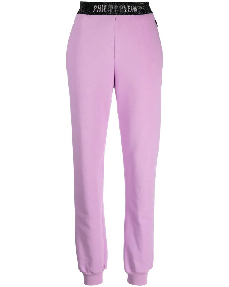 Philipp Plein Hose mit Logo-Bund - Violett Violett