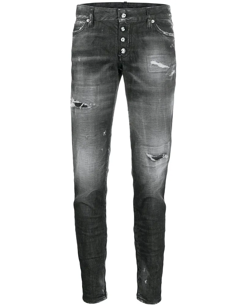 Dsquared2 Hose im Distressed-Look - Schwarz Schwarz
