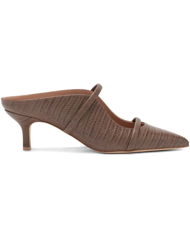 Malone Souliers Maureen Kitten-Heel-Mules mit Prägung - Braun Braun