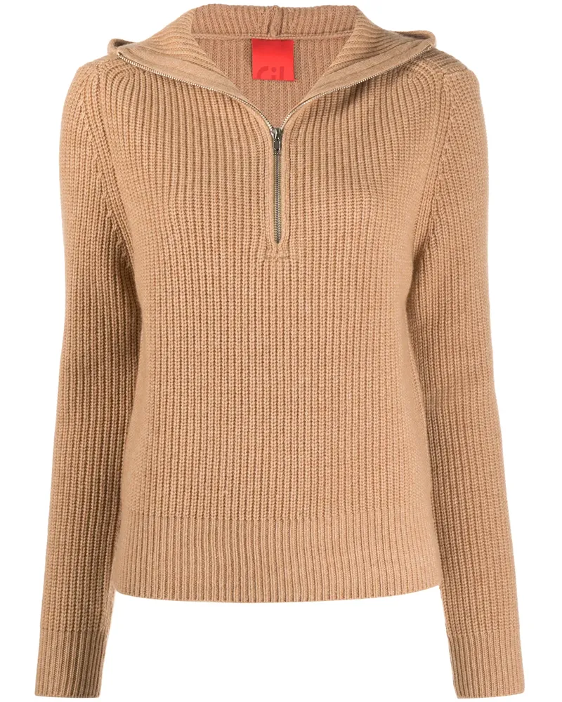 Cashmere In Love Gestrickter Kapuzenpullover - Braun Braun
