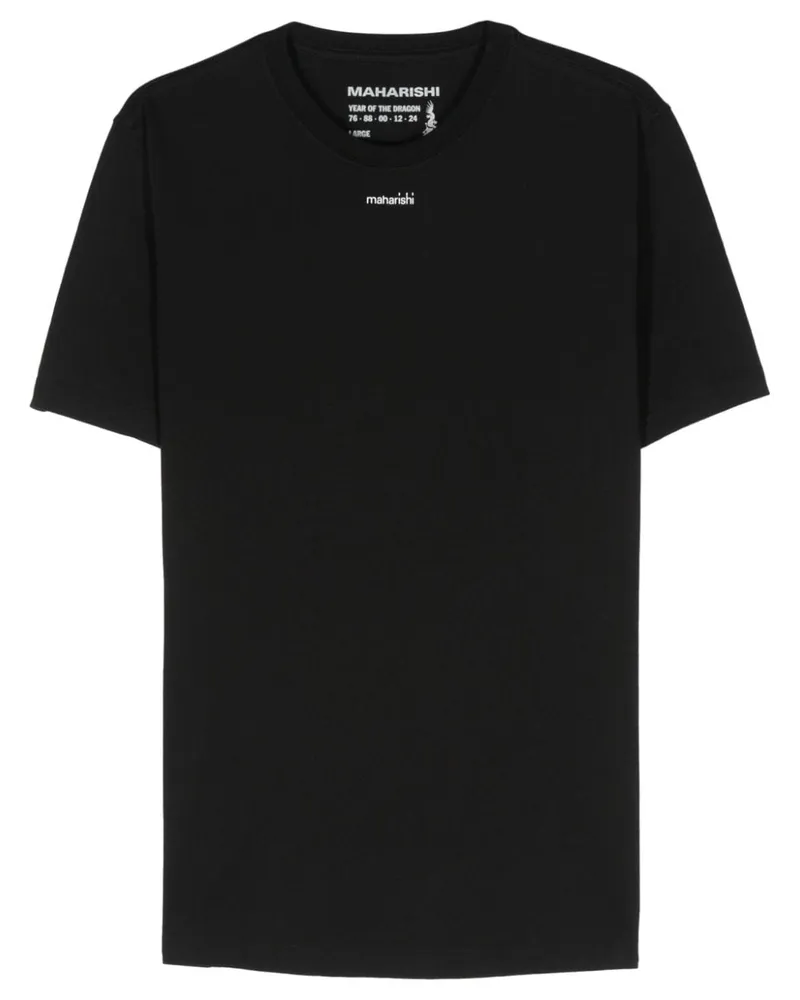 maharishi T-Shirt mit Logo-Print Schwarz