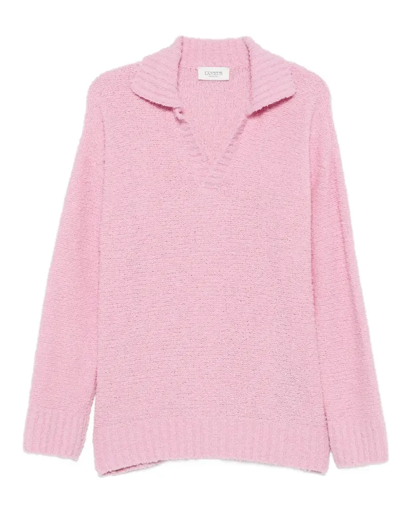 Laneus Langärmeliges Bouclé-Poloshirt - Rosa Rosa