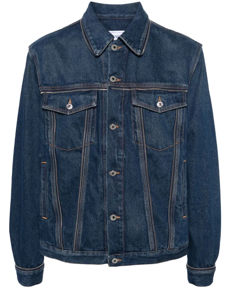 OFF-WHITE Arr Tab Zip Skate Jeansjacke - Blau Blau