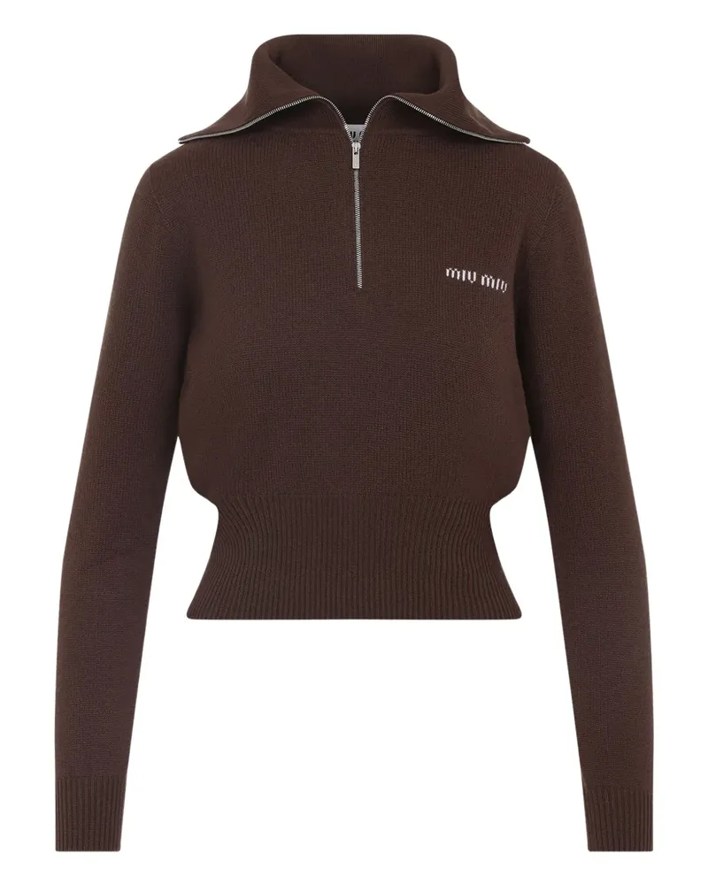 Miu Miu Pullover mit Reißverschluss - Braun Braun