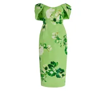 floral-print midi dress - Grün