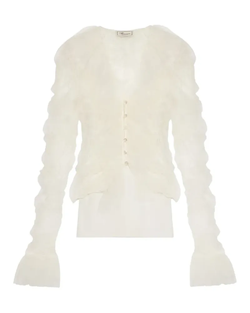 Blumarine Tülltop mit Rüschen - Weiß Weiß