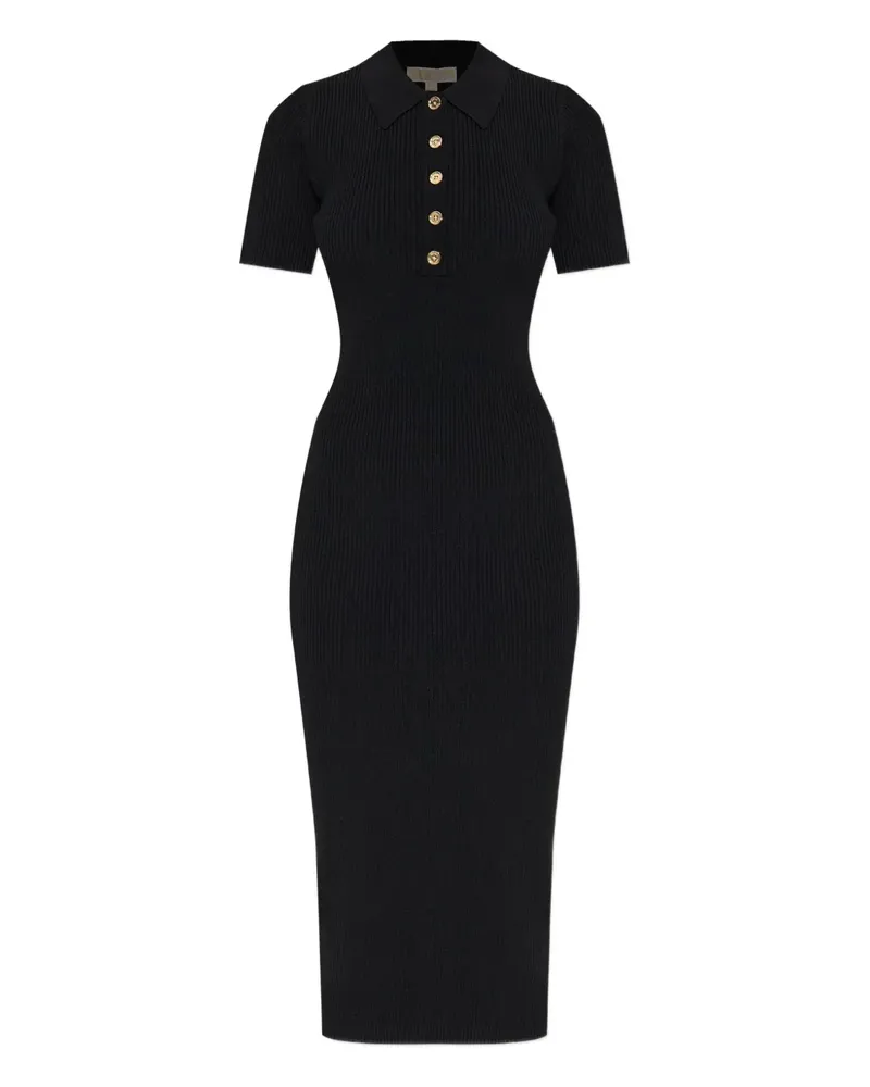 Michael Kors Geripptes Poloshirtkleid - Schwarz Schwarz