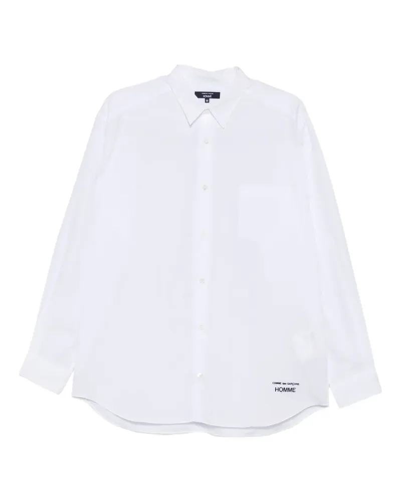 Comme des Garçons logo-embroidered cotton shirt - Weiß Weiß
