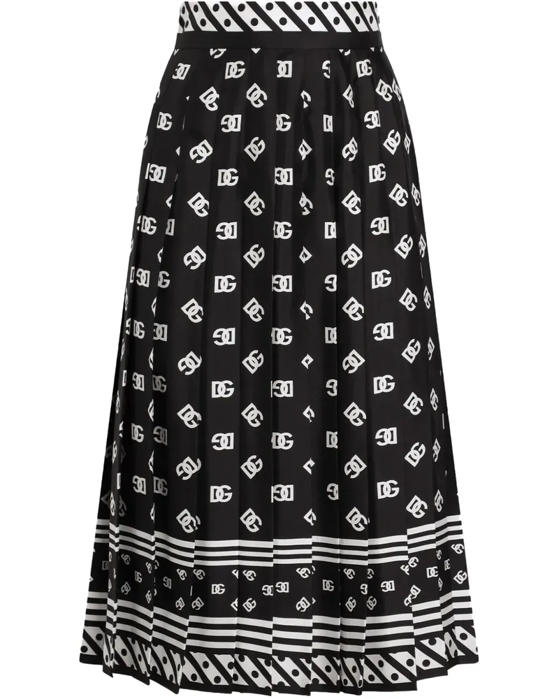Dolce & Gabbana Midirock mit Monogramm - Schwarz Schwarz