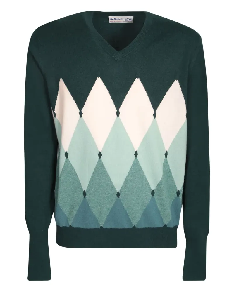 Ballantyne argyle-pattern V-neck sweater - Grün Grün