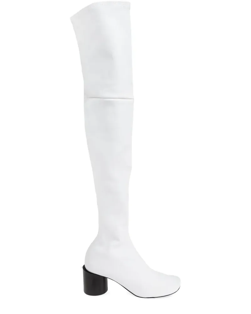 Jil Sander 60mm block-heel over-the-knee boots - Weiß Weiß