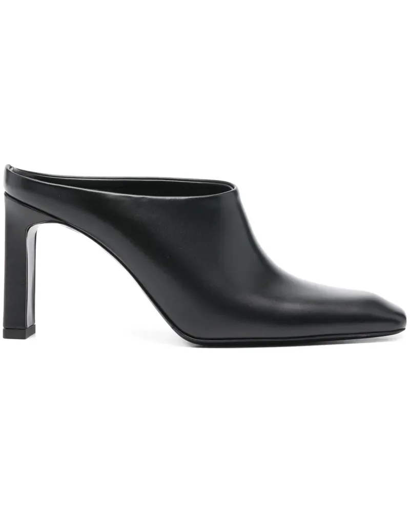 Totême 85mm box leather mules - Schwarz Schwarz