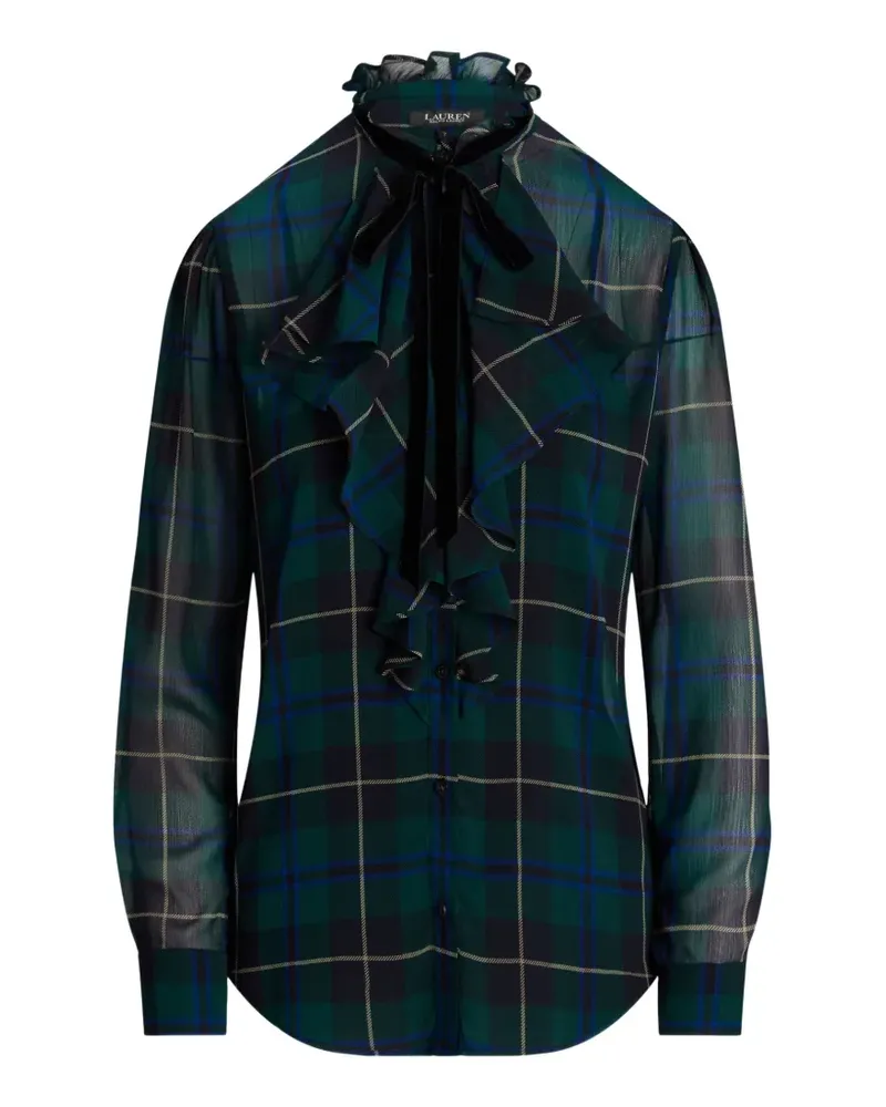 Ralph Lauren ruffled-neck plaid shirt - Grün Grün
