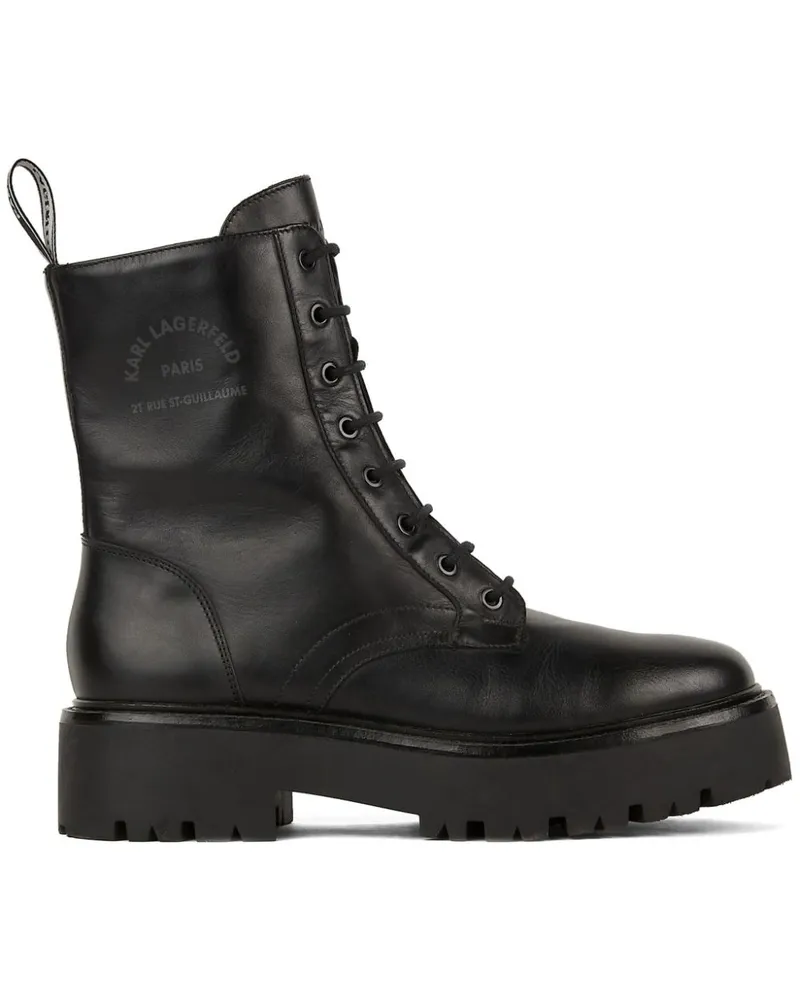 Karl Lagerfeld Burly Bikerstiefel - Schwarz Schwarz