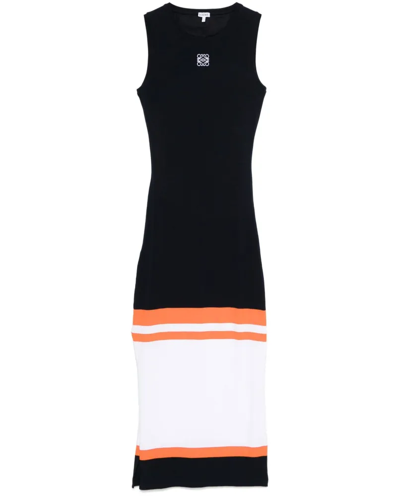 Loewe Midikleid mit Logo-Stickerei - Blau Blau