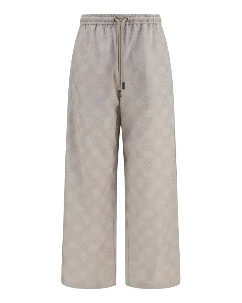 OFF-WHITE Wide-Leg-Hose mit Monogramm - Nude Nude
