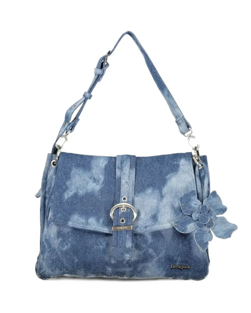 Desigual medium acid-wash buckle-detail bag - Blau Blau