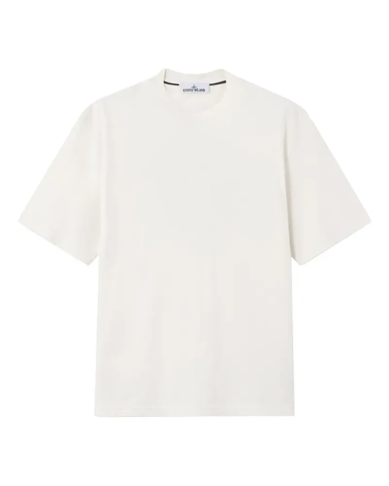 Stone Island T-Shirt mit Logo-Print - Weiß Weiß