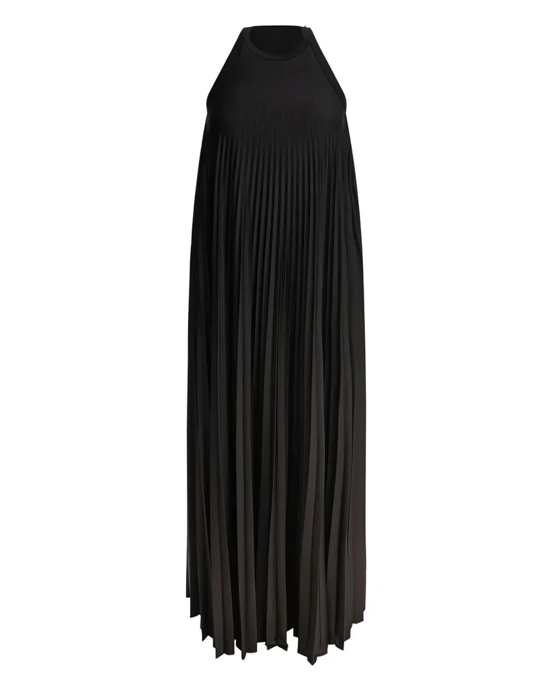 Max Mara Neckholder-Kleid mit Falten - Schwarz Schwarz
