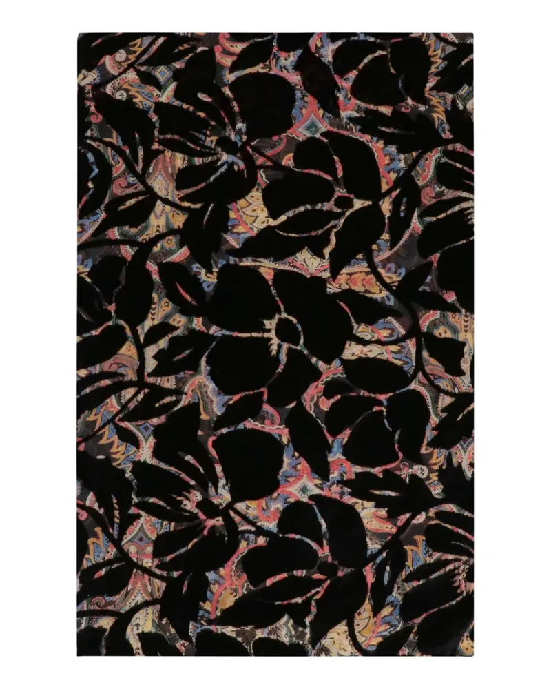 Etro velvet floral scarf - Schwarz Schwarz