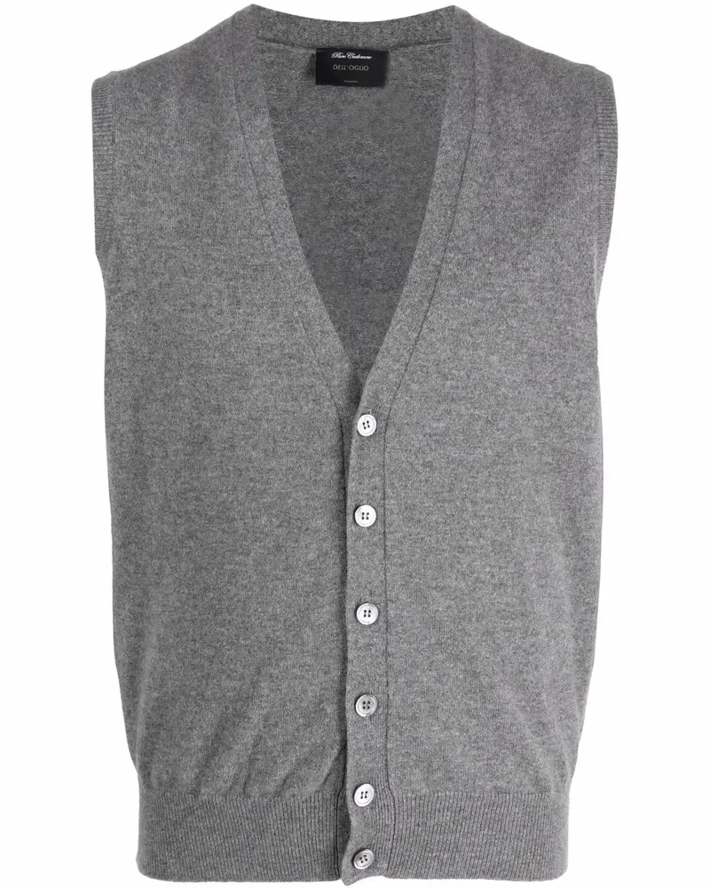 Dell'oglio Kaschmircardigan mit V-Ausschnitt - Grau Grau